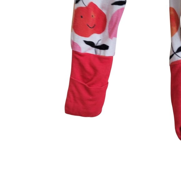 Miozing Bamboo 0-3 Mo Baby Girl Boy Apple Print Zippy Pajamas Animal Sleeper Red - Picture 3 of 14